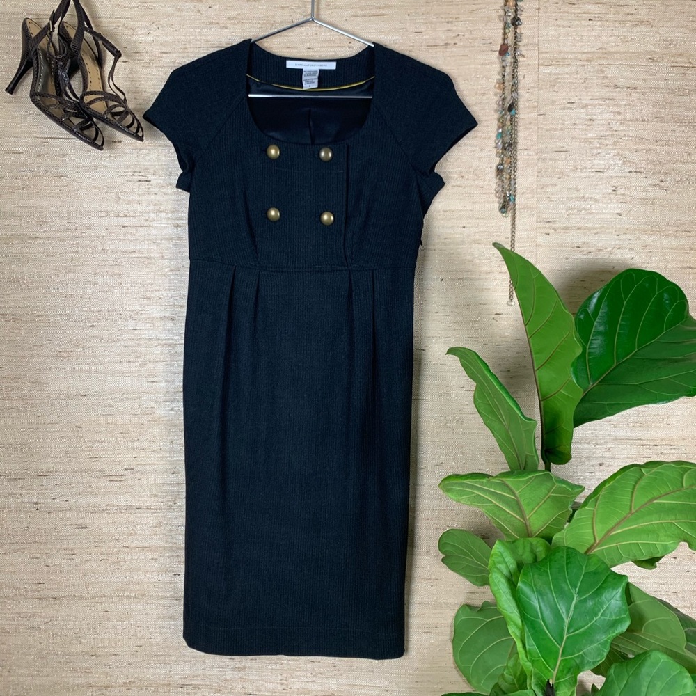 Diane von Furstenberg Pinstripe Wool Blend Dress